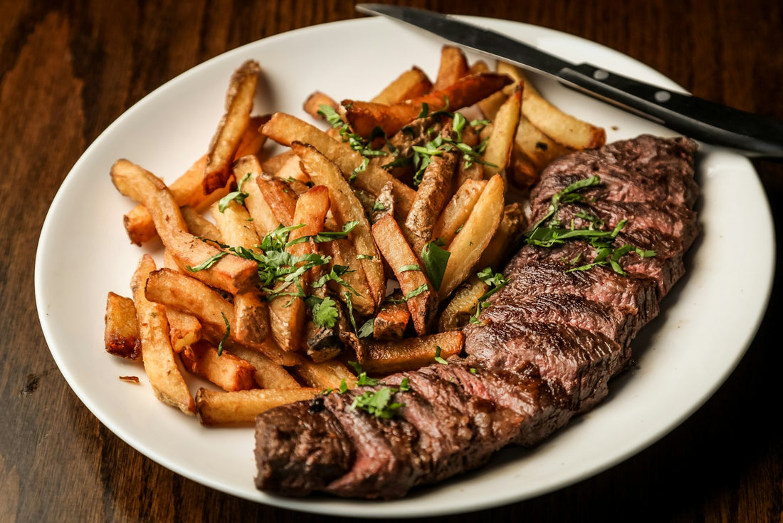 Grilled steak on a plate