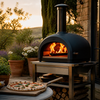 Artisan Dual Fuel Pizza Oven — golden hour lifestyle
