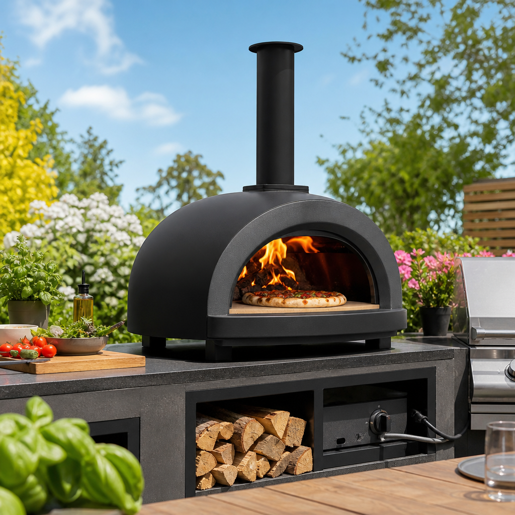 Artisan Dual Fuel Pizza Oven — daytime patio lifestyle